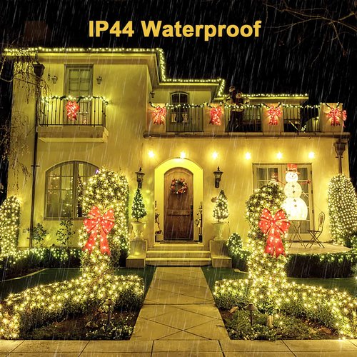 JMEXSUSS 360 LED Christmas Net Lights - Waterproof Connectable 12ft x 5ft Warm White Mesh Lights