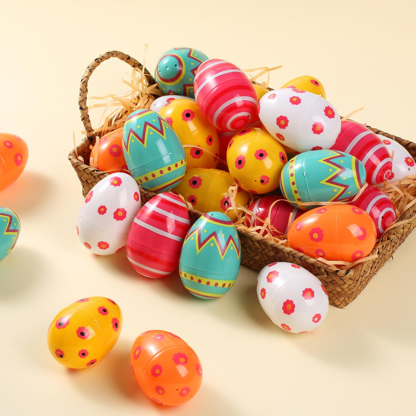 Mr. Pen- Printed Plastic Easter Eggs, 3 Inch, 30 Pack, Bulk Fillable Eggs for Easter Hunt Decor, Party Favor, Basket Stuffers, Classroom Prize, Supplies, Adult & Kid Party Toys for Gift