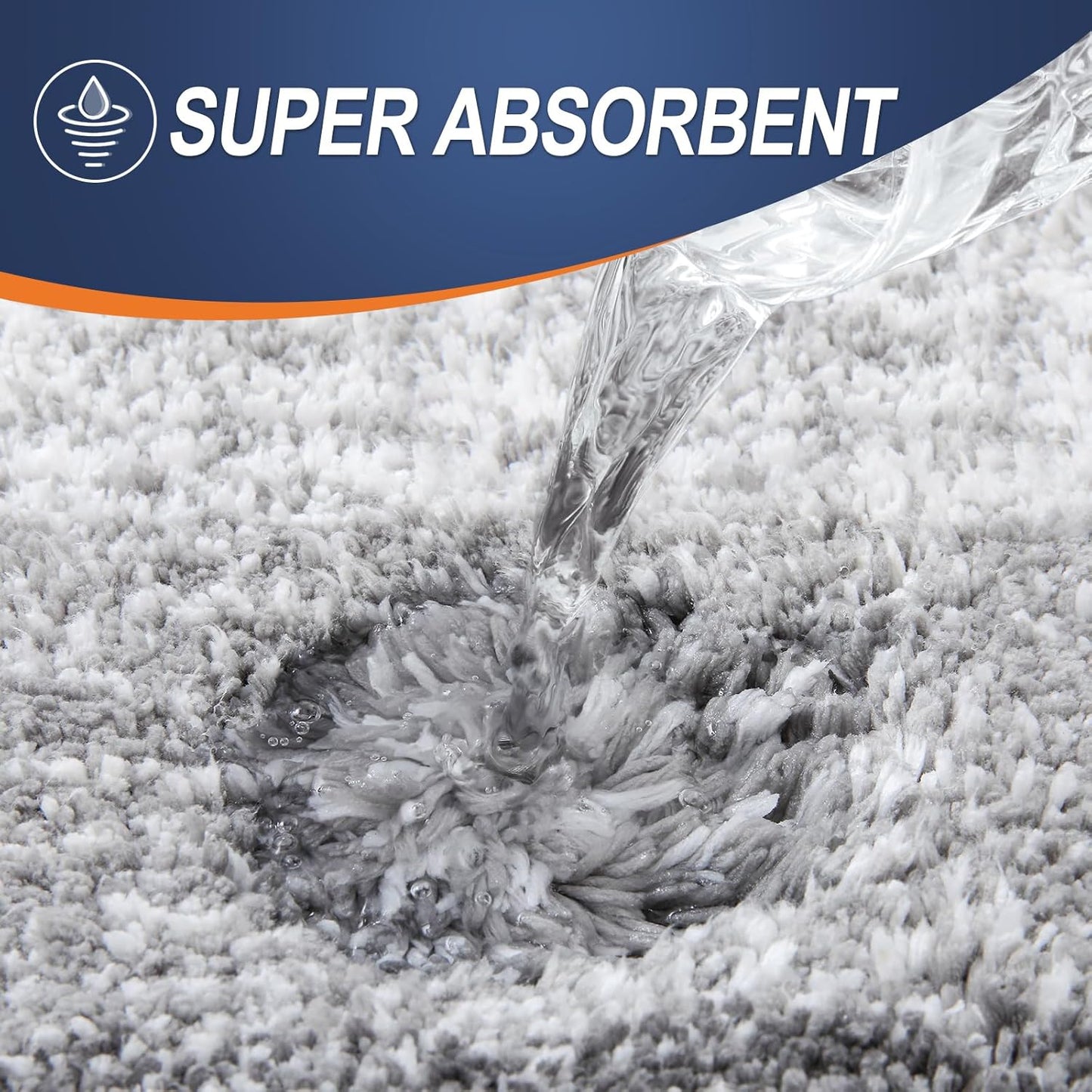 OLANLY Large Bathroom Rugs - Extra Soft Microfiber Mat 54x24 | Quick Dry & Washable, Light Grey