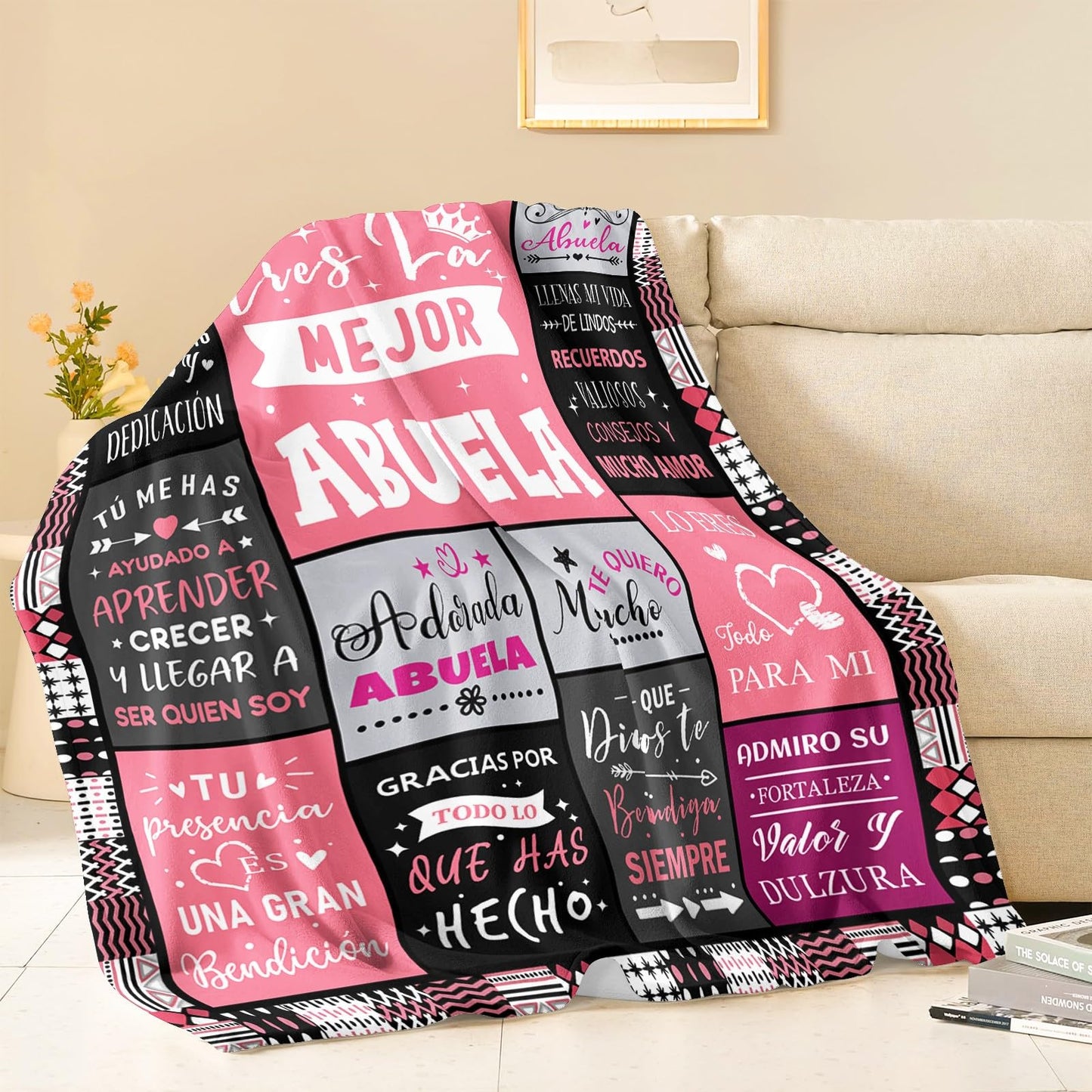 YPURTSD Grandma Gifts in Spanish - Regalos para Abuela - Mothers Day Christmas Birthday Gifts for Abuelita from Grandchildren - Eres La Mejor Abuela - Regalo para Abuelita - Grandmas Blanket 60"x80"