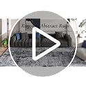 Washable Area Rug 5x7 - Abstract Pattern, Non-Slip, Soft Low Pile, Grey & Black - Kid & Pet Friendly