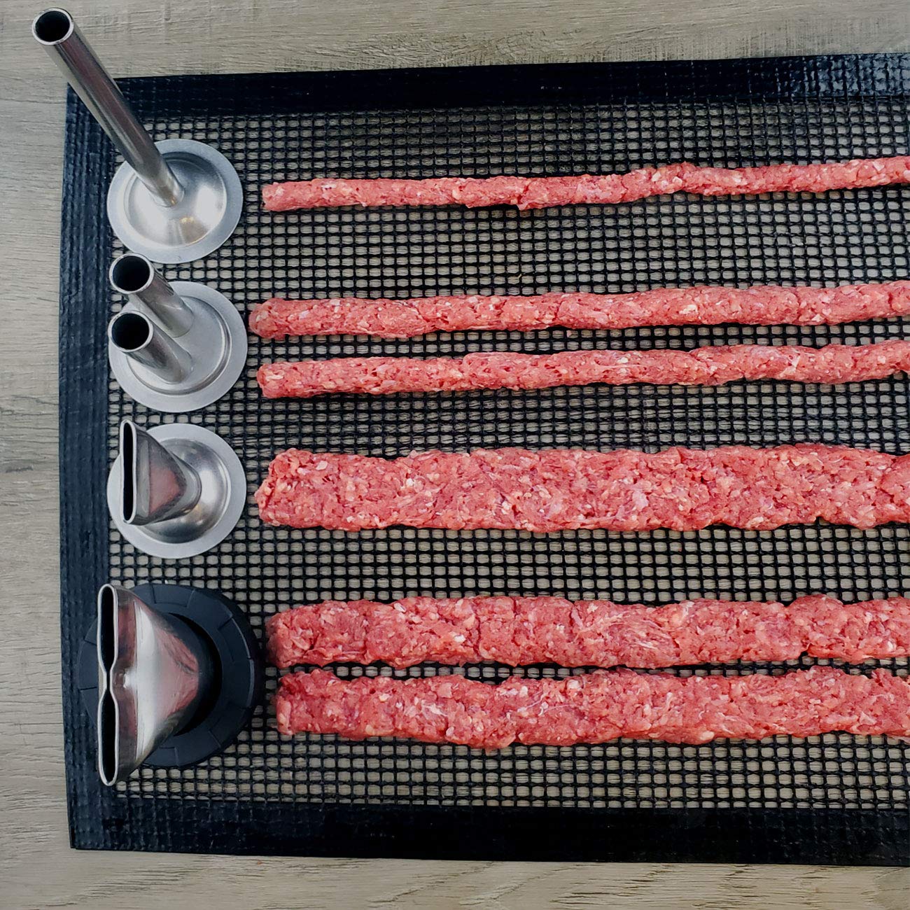 SIGVAL Frontier Jerky Gun, Beefy, with Stainless Steel Nozzles & Sausage Tips