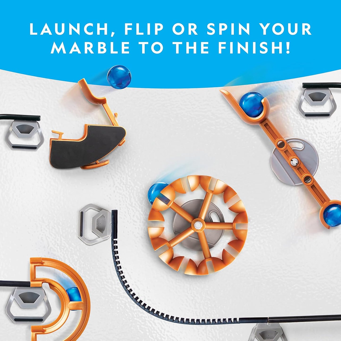 National Geographic Magnetic Marble Run - 75-Piece STEM Building Set for Creative Marble Mazes