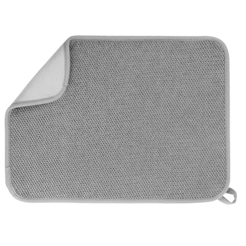 GeeRic Microfiber Dish Drying Mat, Super Absorbent Kitchen Dish Drying Pad, Reversible for Countertop, 15*20 inch Gray