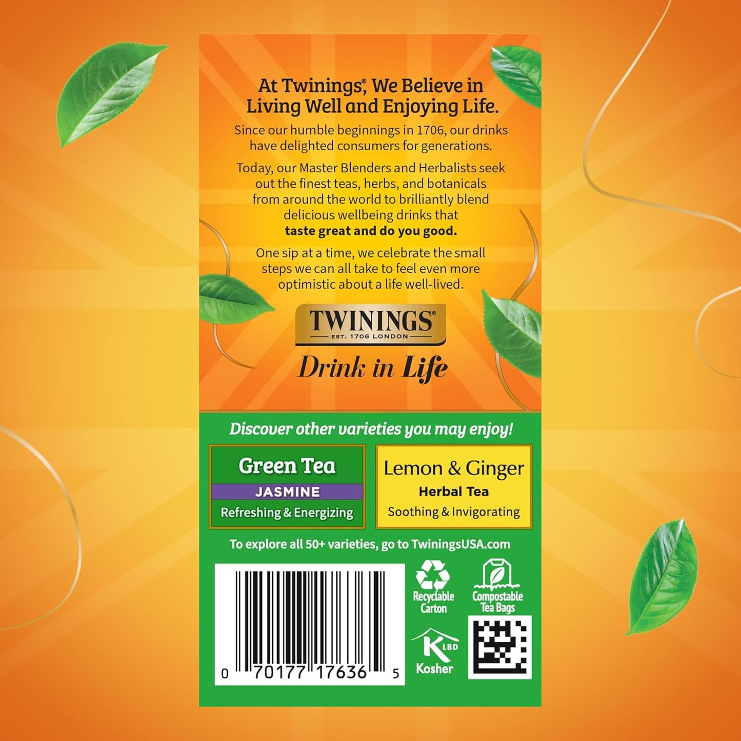Twinings Pure Green Tea - Individually Wrapped Bags, Smooth Flavor & Enticing Aroma | 120 Count