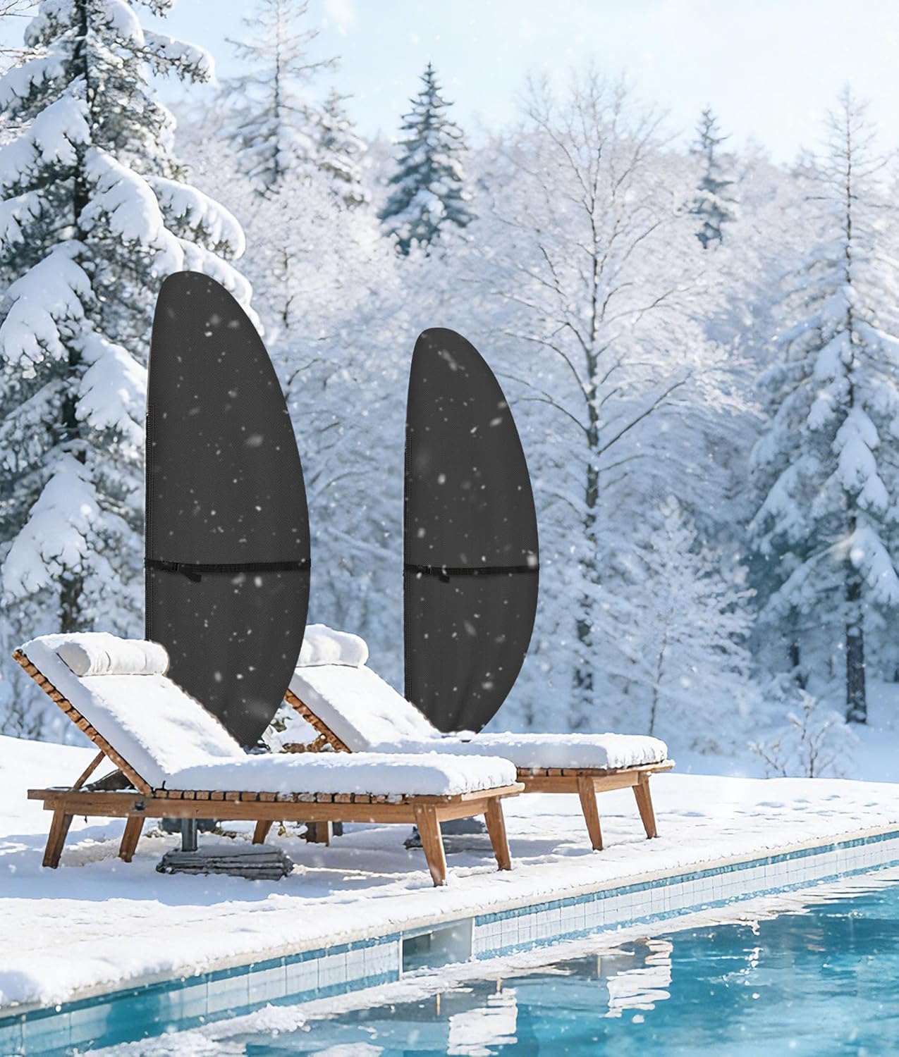 ULTCOVER Patio Umbrella Cover - 600D Waterproof Protection for 7.5-11.5 Ft Offset Umbrellas | Black