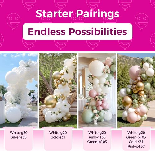 Bezente 36 Inch White Giant Balloons - 8 Pack Jumbo Round Latex Balloons for Weddings & Parties