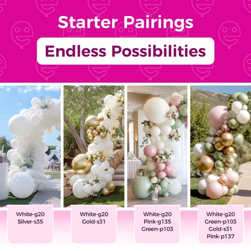 Bezente White Balloons Latex Party Balloons - 150 Pack 5 inch Matte White Helium Balloons for White Themed Wedding Birthday Bridal Shower Party Decorations