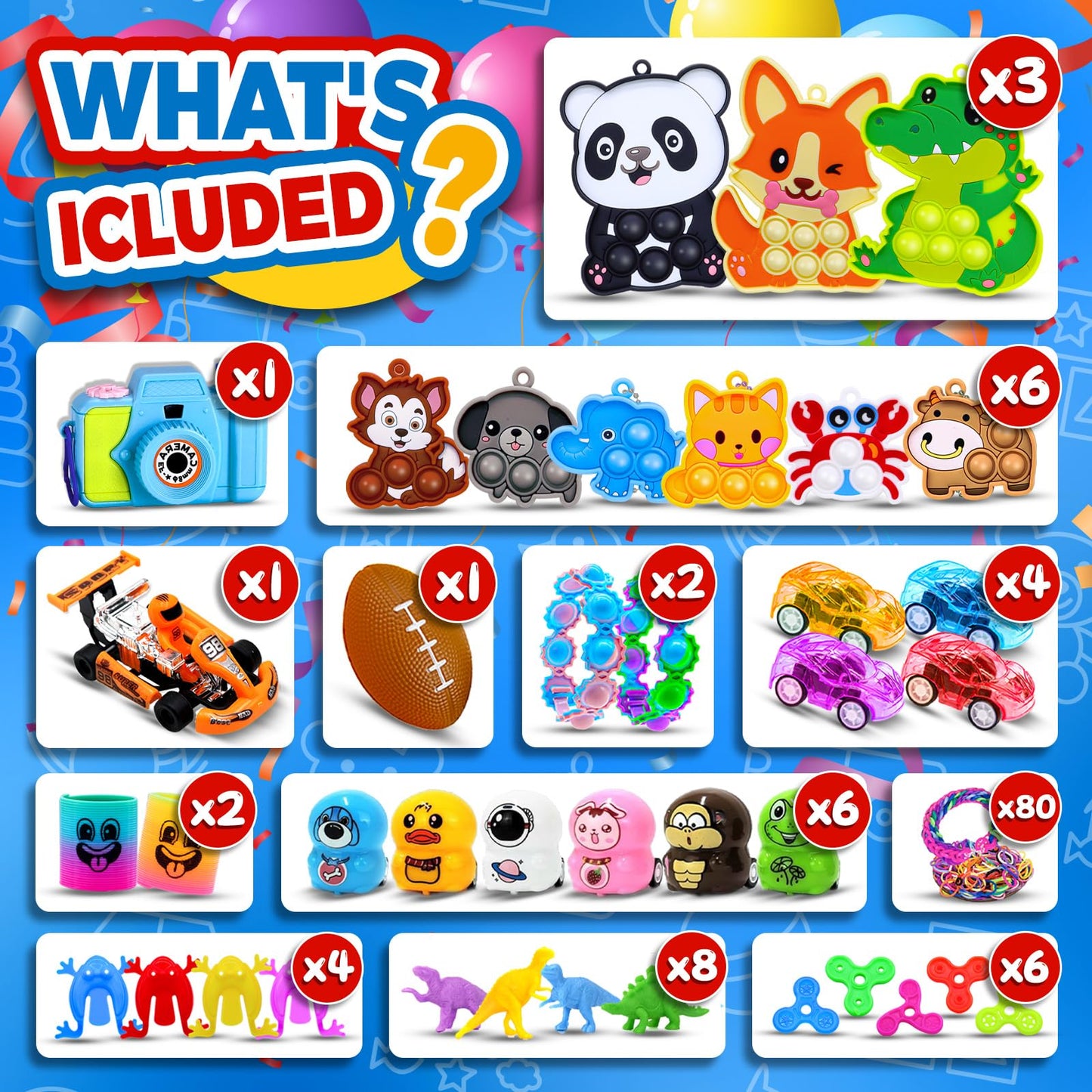 Olganicor 350 PCS Party Favors for Kids, Fidget Toys Bulk, Easter Eggs Fillers, Treasure Box Toy for Classroom Prizes, Goodie Bags Stuffers Birthday Carnival Prize, Pinata Filler Stuffers