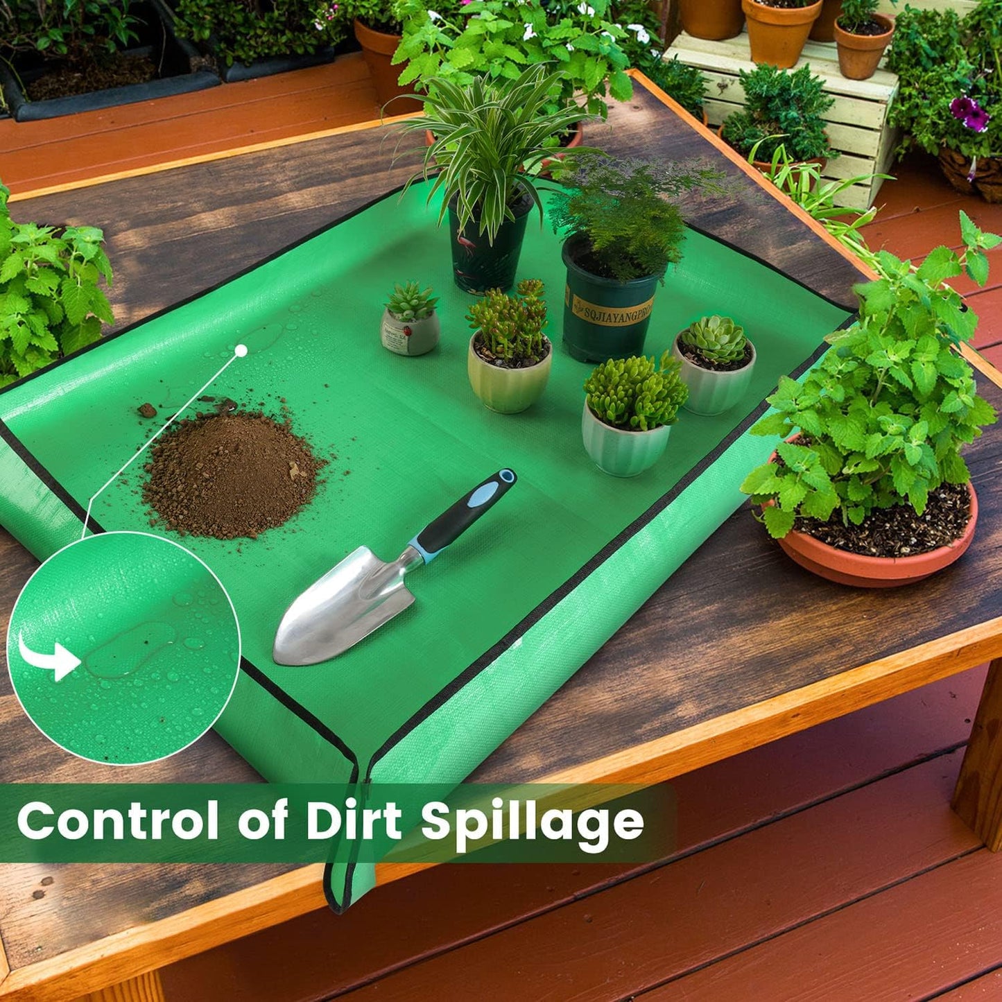 Skiennix Large Repotting Mat - 39.5" x 31.5" Portable Gardening Tray for Indoor Plants & Succulents