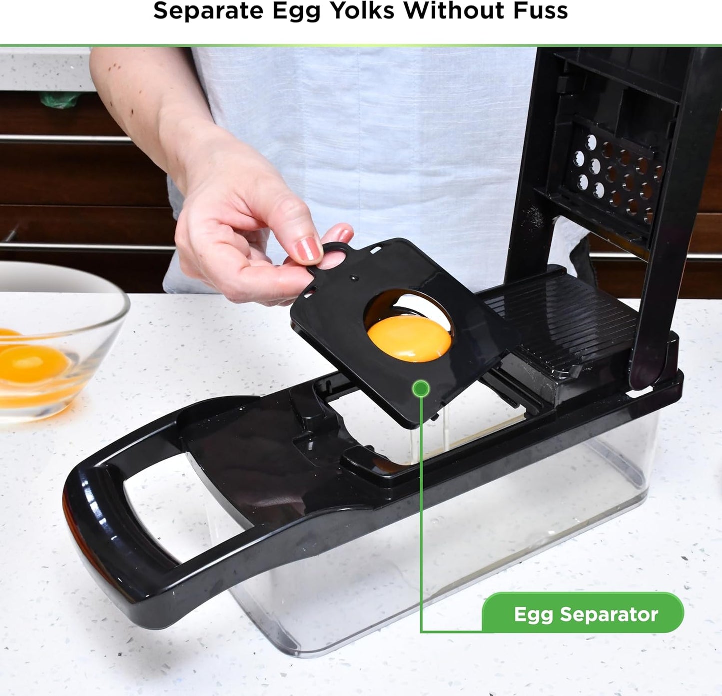 PrepNaturals Vegetable Chopper - 8-in-1 Food & Onion Chopper with Container | Versatile Mandoline Slicer in Black