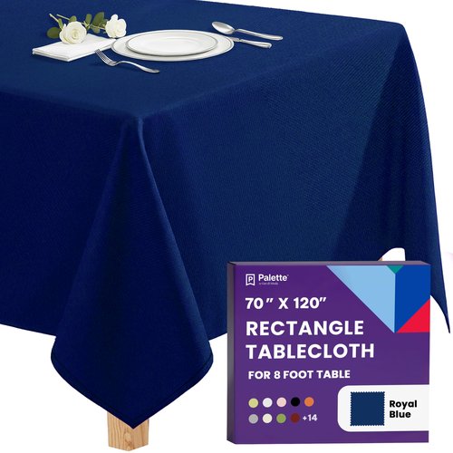 Gee Di Moda Rectangle Tablecloth - 70 x 120 Inch Royal Blue Table Cloth for 6 or 8 Foot Rectangle Tables - Heavy Duty Washable Fabric - for Holiday Party, Dinner, Weddings, Baby Shower & Events