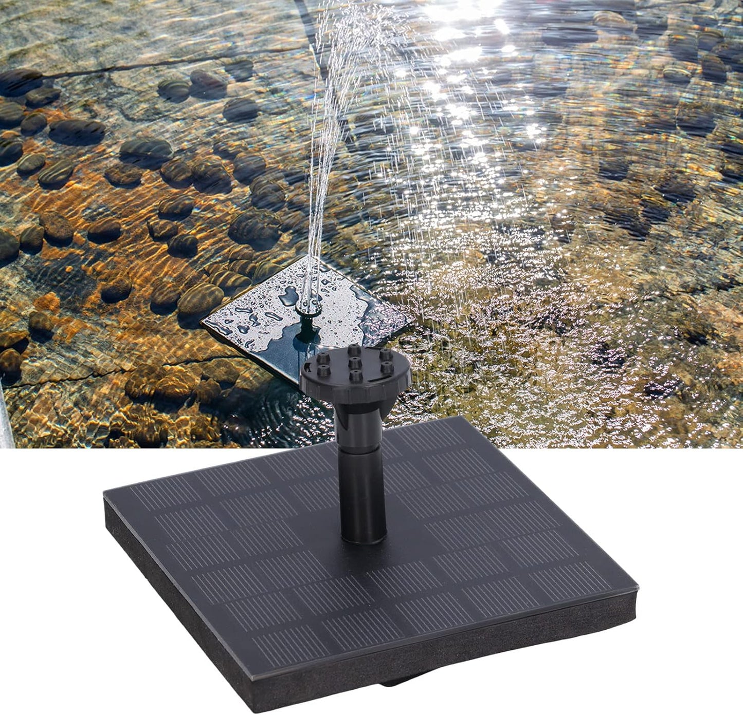 Skiennix Solar Bird Bath Fountain - 6 Nozzle Monocrystalline Pump for Outdoor Garden & Pond