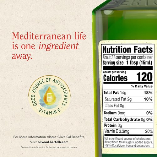 Bertolli Extra Virgin Olive Oil - Premium Quality, 17 oz Bottle for Cooking & Dressing