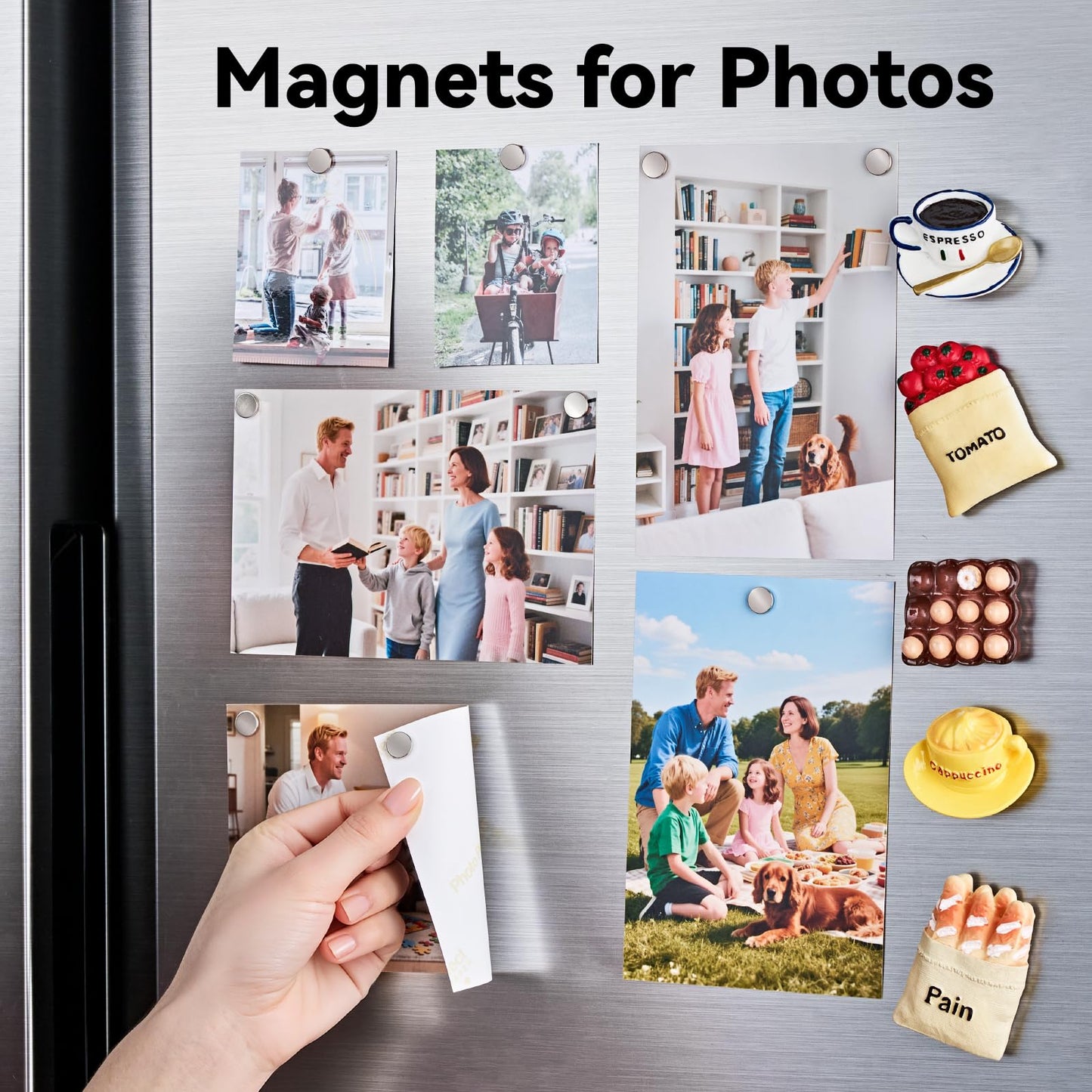 SMARTAKE 45 Pcs Refrigerator Magnets, 10x2.6mm Small Round Fridge Magnets, Multi-Use Premium Neodymium Office Magnets for Fridge, Whiteboard, Billboard in Home, Kitchen, Office and School (Silver)