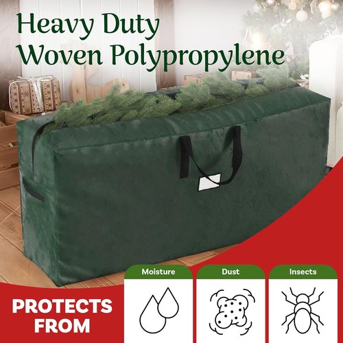 Elf Stor Christmas Tree Storage Bag - Organize 9FT Disassembled Artificial Trees | Green, Pack of 2