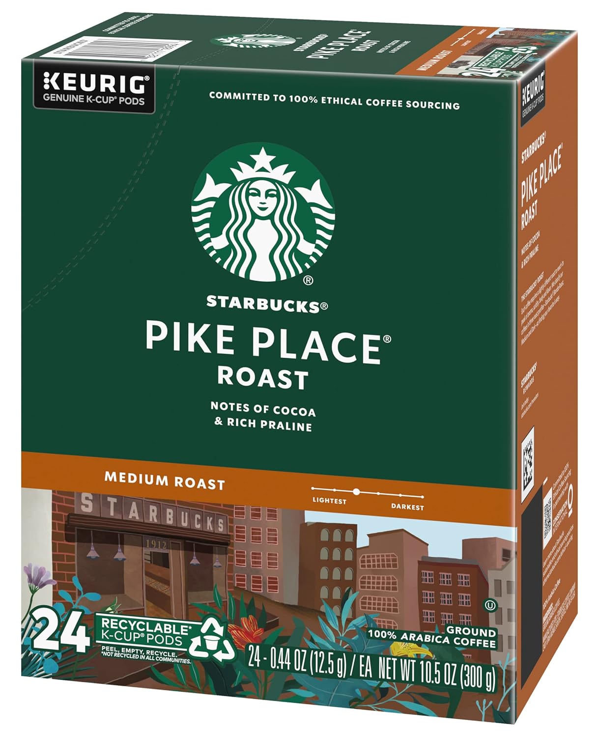 Starbucks® Pike Place Single-Serve Coffee K-Cup® - Convenient Carton of 24 Pods