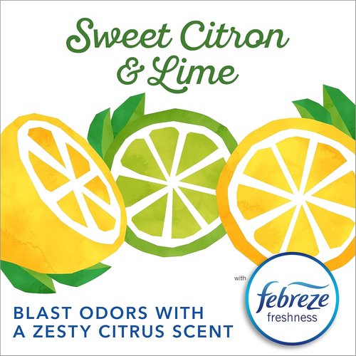 Glad Small Trash Bags - 4 Gallon Febreze Sweet Citron & Lime | Odor Resistant Drawstring, 80 Count