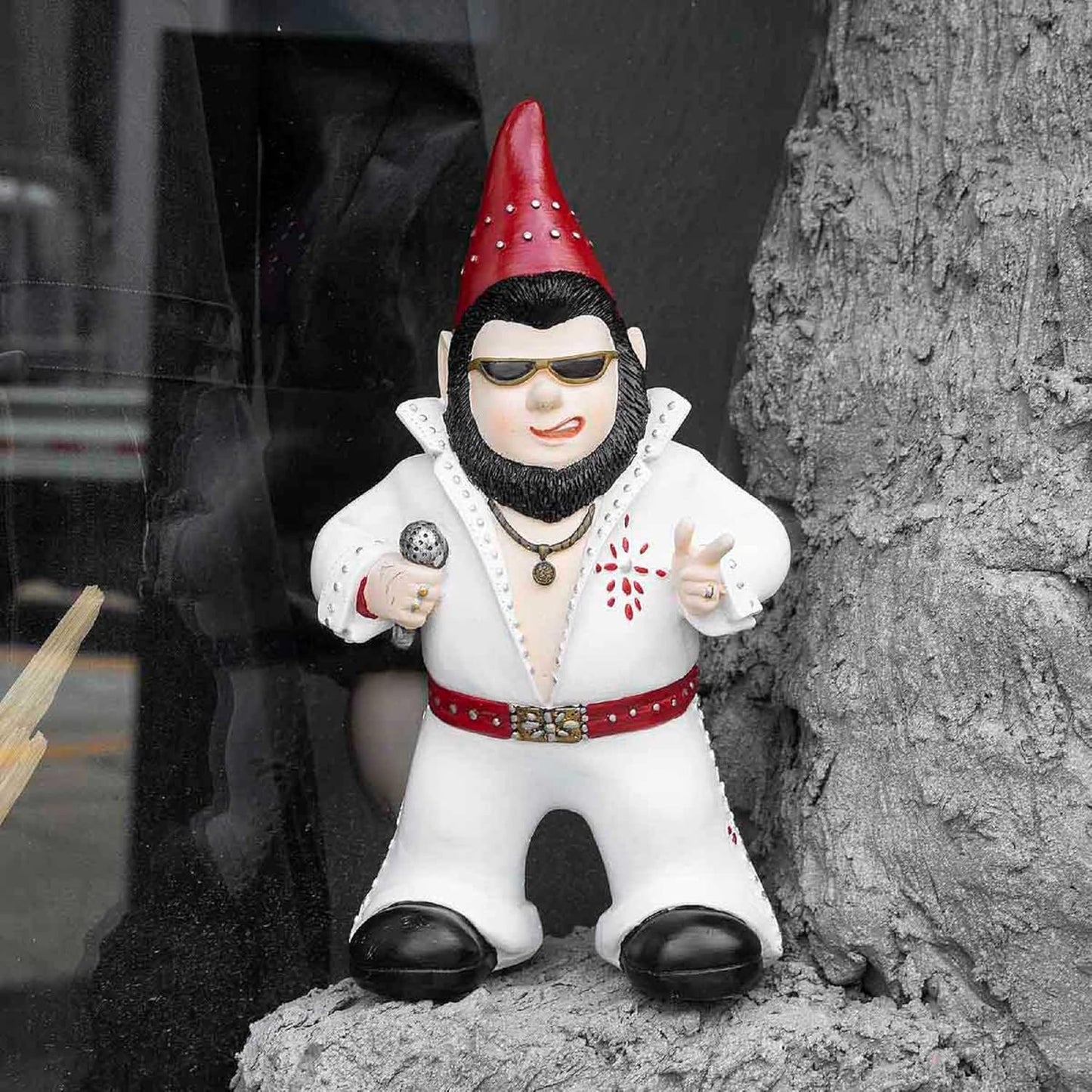 Singer Gnome Garden Statue - Large Outdoor Resin Dwarf Figurine for Patio Decor | Unique Home Gift