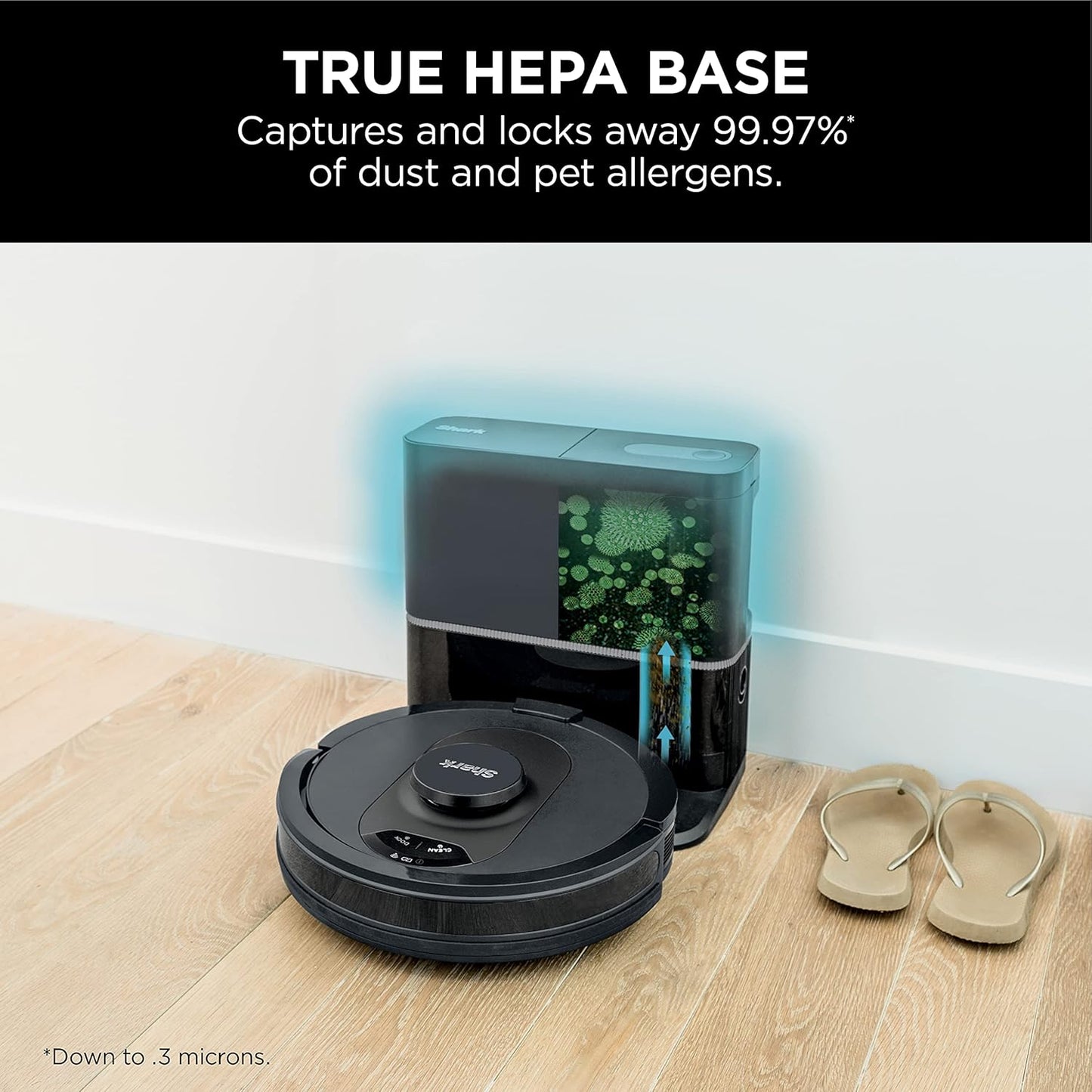 Shark R-AV2501S AI Robot Vacuum - HEPA Self-Empty Base, Bagless, 30-Day Capacity, LIDAR Navigation, Black - Certified Refurbished
