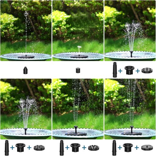 AISITIN Solar Bird Bath Fountain Pump - 3.5W Solar Powered Water Feature with 6 Nozzles | Ideal for Gardens, Ponds, and Aquariums