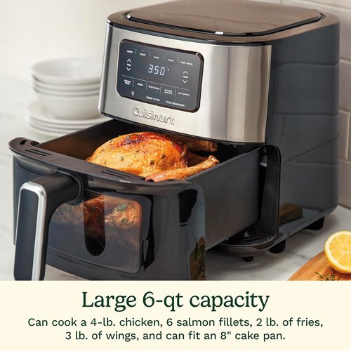 Cuisinart Air Fryer - 6-Quart Large Capacity with 5 Cooking Functions | Stainless Steel & Black