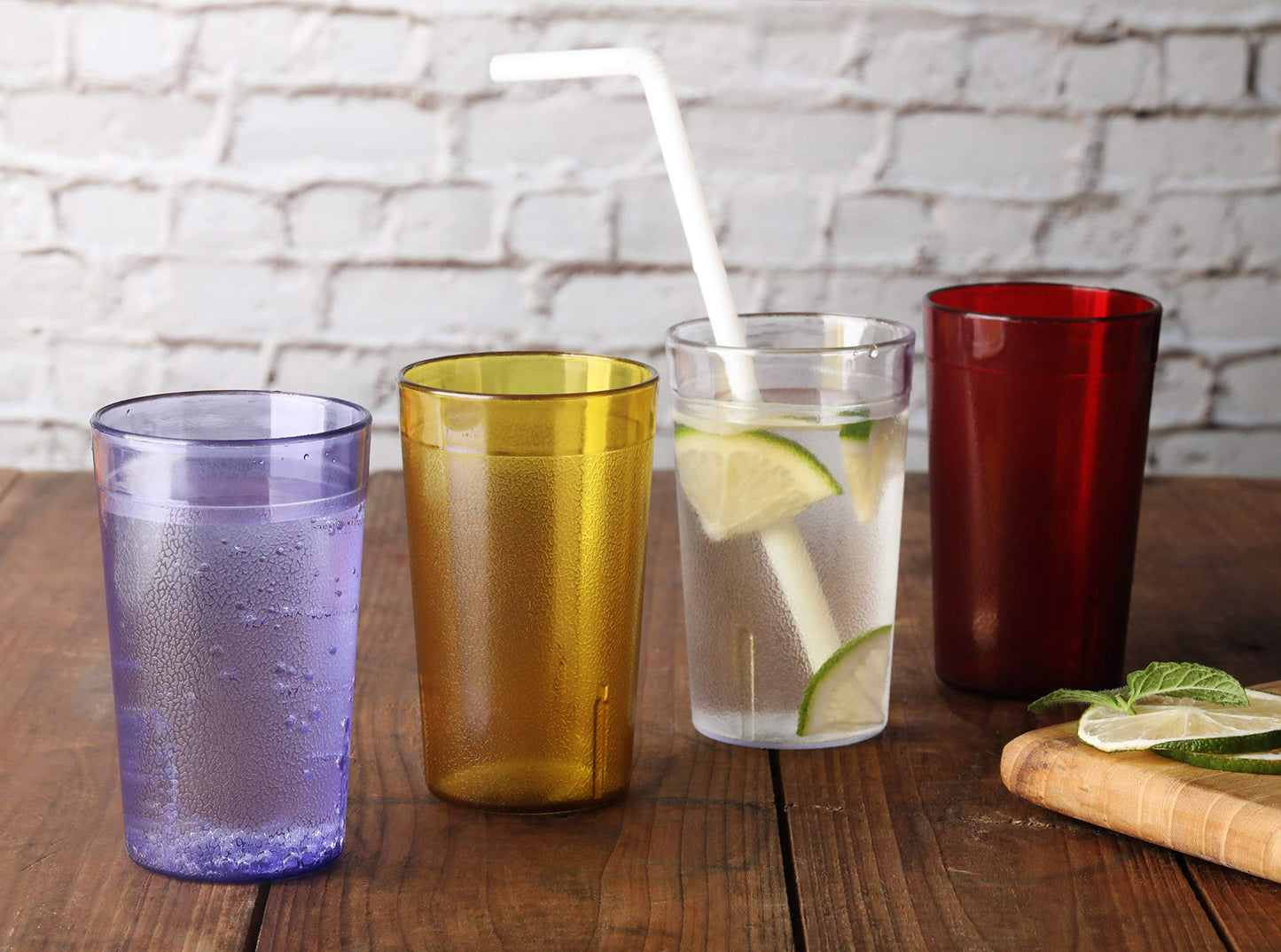 New Star Foodservice Restaurant-Grade Polycarbonate Beverage Tumblers, 5 oz, Blue, Set of 12