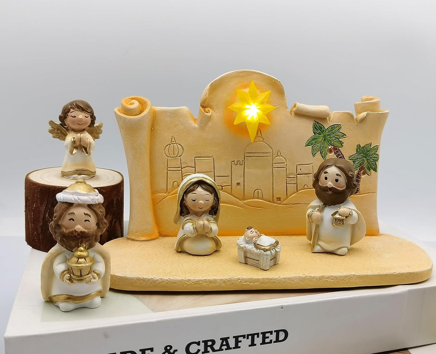 Miniature Holy Family Nativity Figurine - 2.56 Inch Tabletop Christmas Decoration