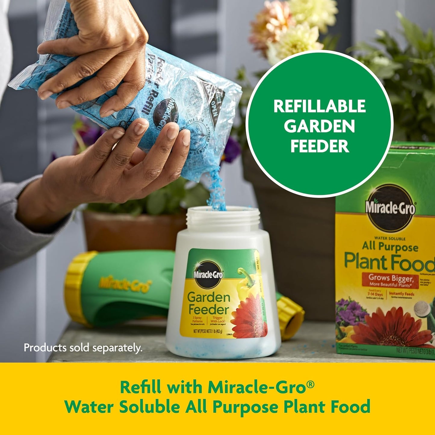 Miracle-Gro All-Purpose Plant Food & Garden Feeder Bundle - Ideal Fertilizer for Flowers, Vegetables, Trees & Shrubs