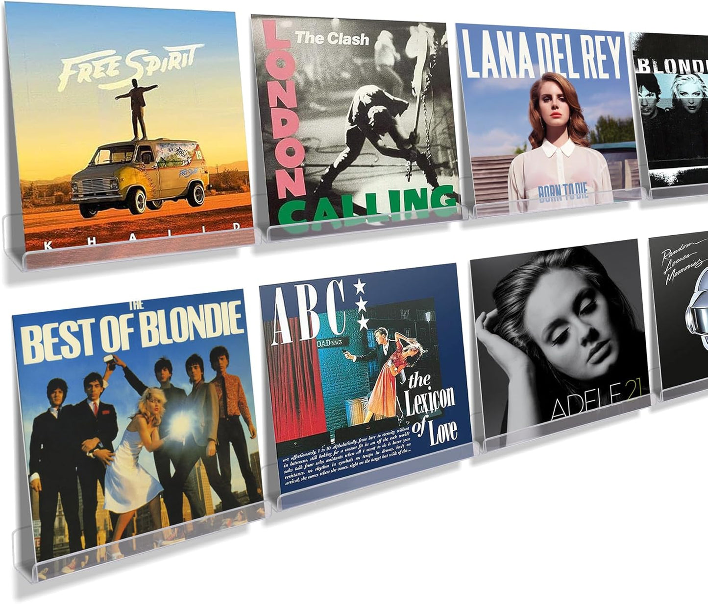 Upsimples Vinyl Record Wall Mount Shelves - 12" Clear Acrylic Album Display & Storage | Perfect for Kids' Bookshelf & Magazine Rack