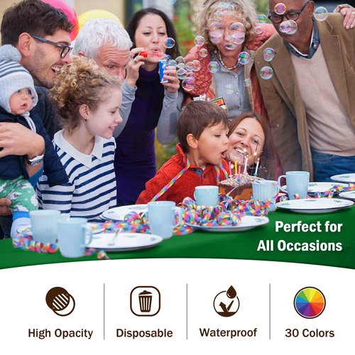 Exquisite Party Solids 6-Pack Premium Plastic Tablecloth 54in. x 108in. Rectangle Plastic Table Cover - Emerald Green