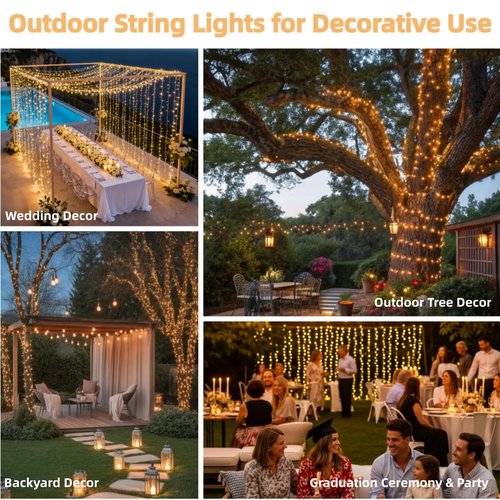 JMEXSUSS 200 LED String Lights Indoor Outdoor Clear Wire, Connectable Warm White Christmas String Lights for Bedroom, 66 Ft Twinkle Fairy Light Plug in for Wedding Home Tree Yard Patio Spring Decor