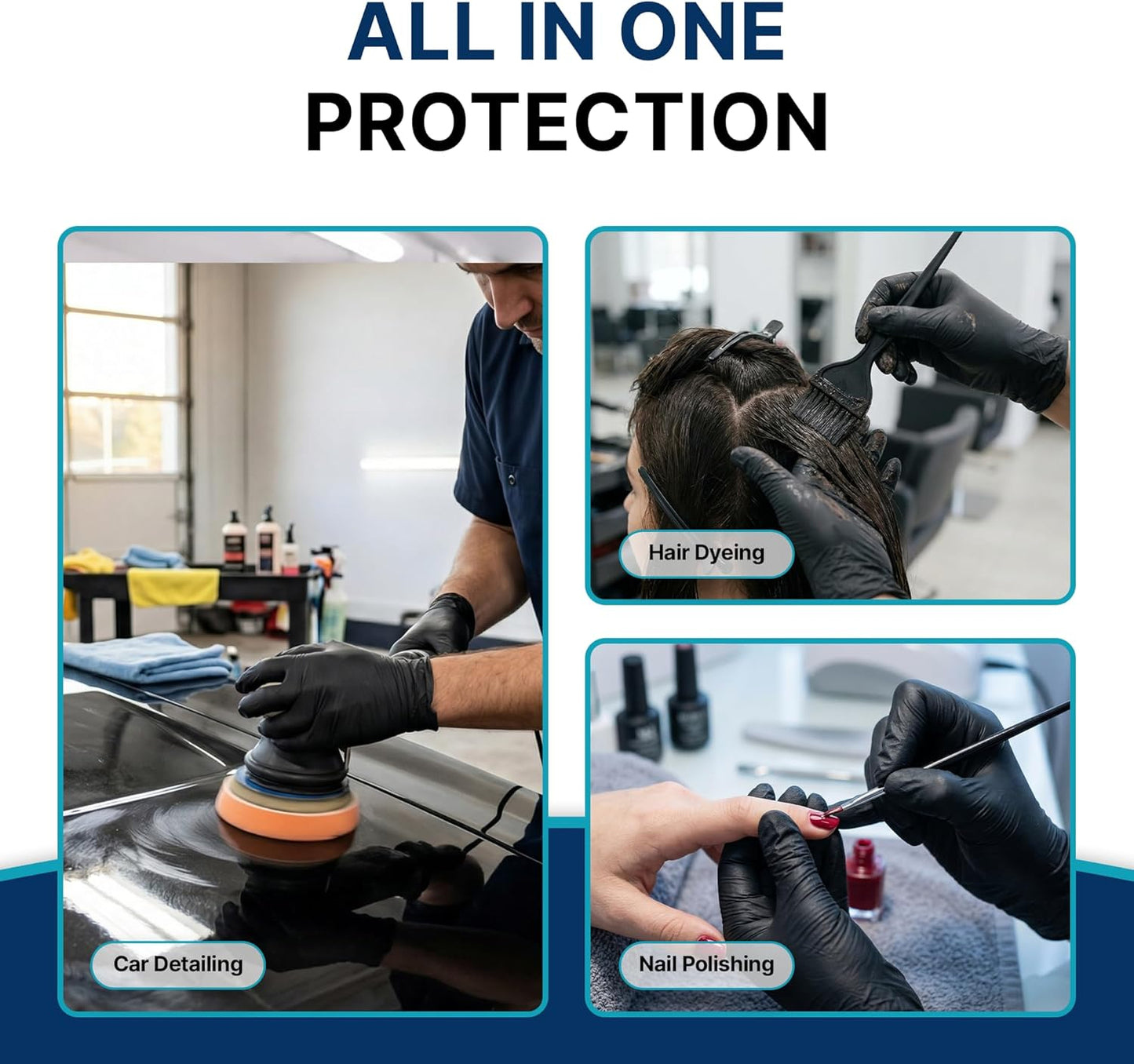 Schneider Nitrile Exam Gloves - 4 Mil Black Disposable, Latex-Free & Powder-Free for Food Safety