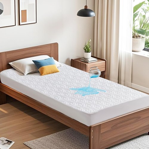 BEDLORE Waterproof Mattress Protector - Soft Breathable Twin Size Pad for 6"-15" Depth | White