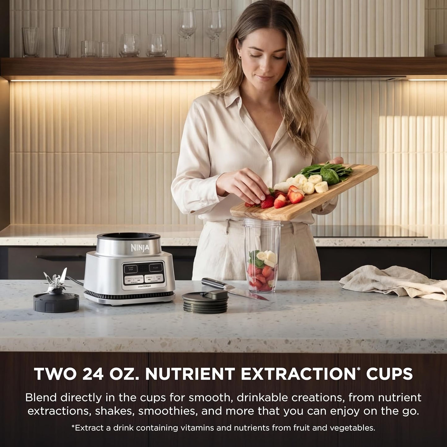 Ninja Foodi Blender - Personal Smoothie Maker with Hybrid Blades & To-Go Cups | Silver | 1200 Peak Watts