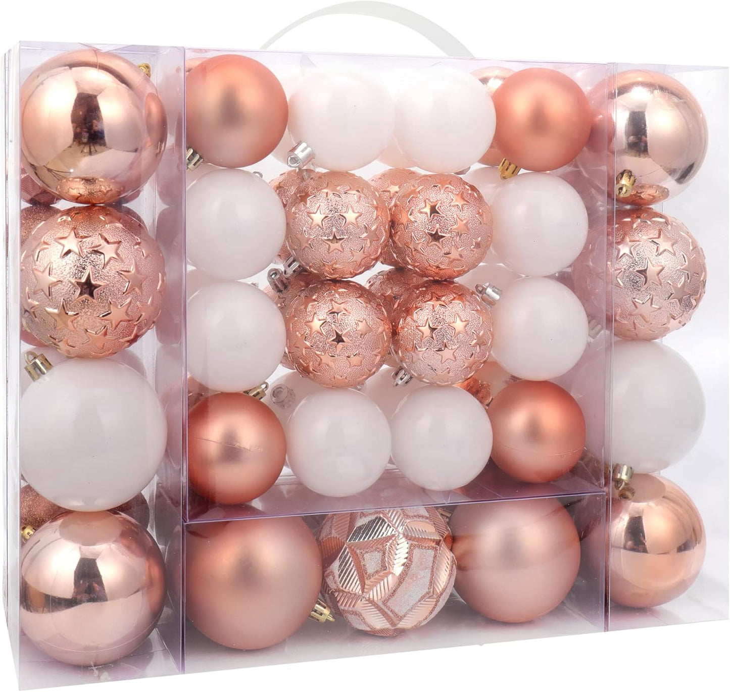 87ct Christmas Ball Ornaments Set Shatterproof Seasonal Hanging Decorations with Reusable Hand-held Gift Package for Xmas Tree Holiday Party and Home Decor, Gold