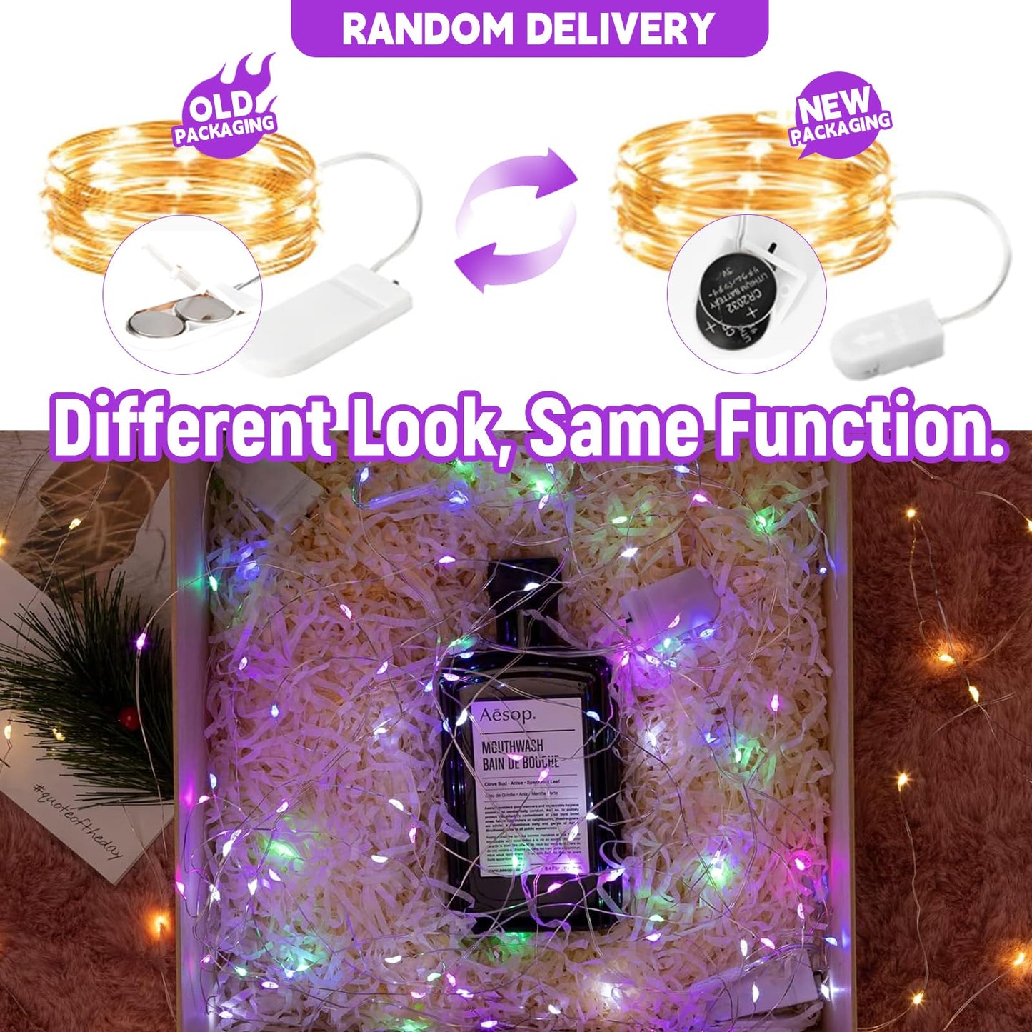 SINAMER 6 Pack Fairy Lights Battery Operated Lights, 7ft 20 Led Multicolor Mini String Lights, Waterproof Silver Wire Starry for Mason Jars Wedding Party Centerpiece Table Christmas