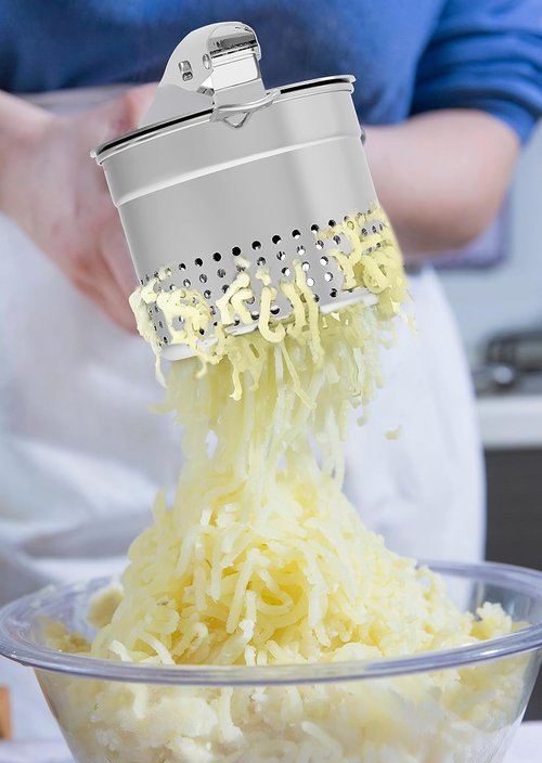GloTika Potato Ricer - Heavy Duty 15oz Stainless Steel Masher with Ergonomic Handle | Perfect for Mashed Potatoes