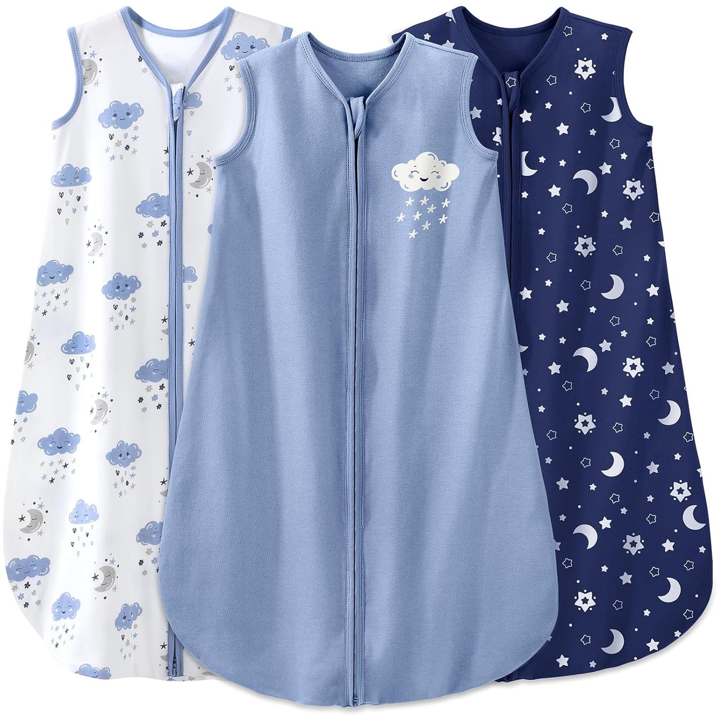 Yoofoss Baby Sleep Sack - 100% Organic Cotton Wearable Blanket | 0-6 Months, 2-Way Zipper, Lightweight