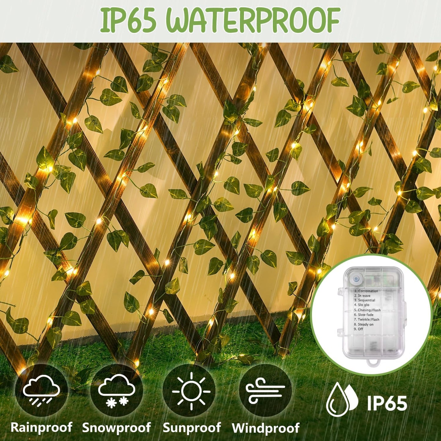 OMIKA 40FT Pothos String Lights - 120 LED Fairy Lights with Remote for Bedroom, Garden & Party Decor | Warm White