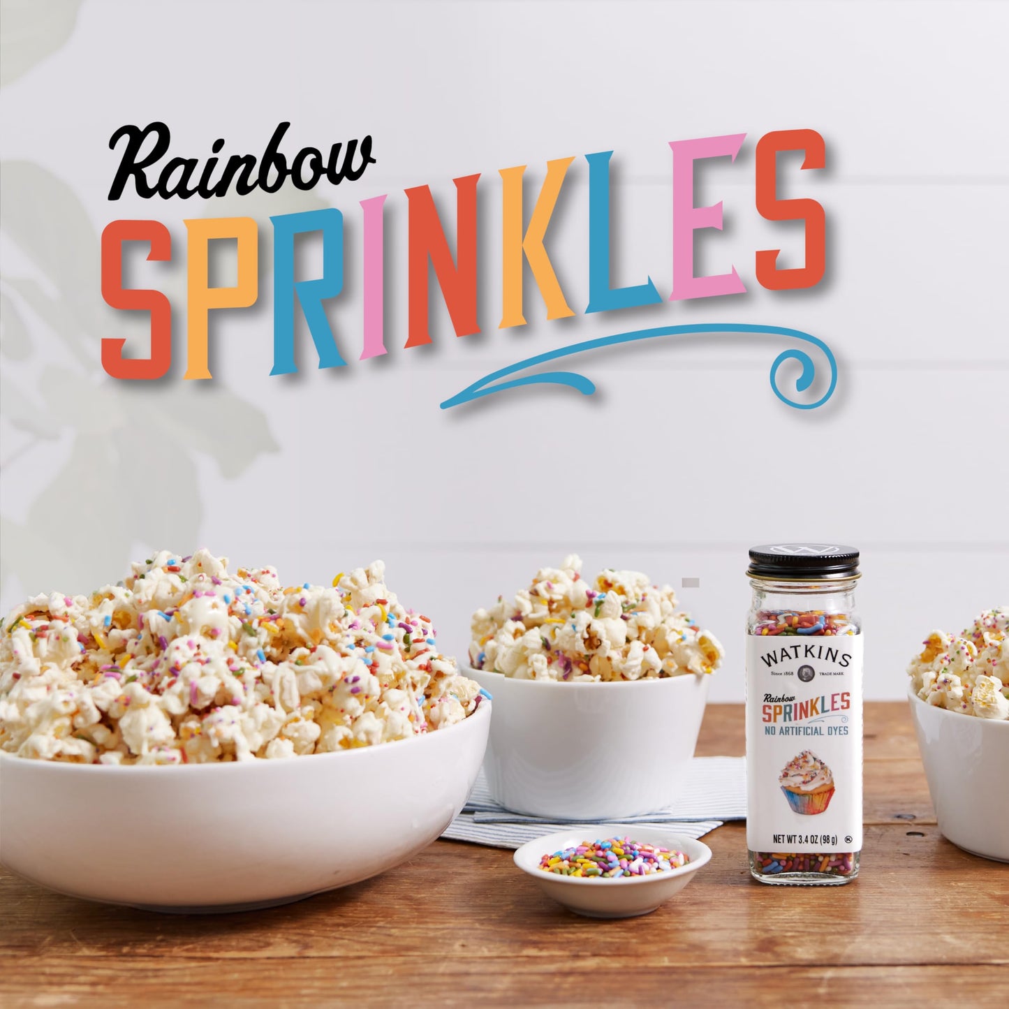 Watkins Rainbow Decorating Sprinkles, 3.4 Ounce Jar, 3-Pack