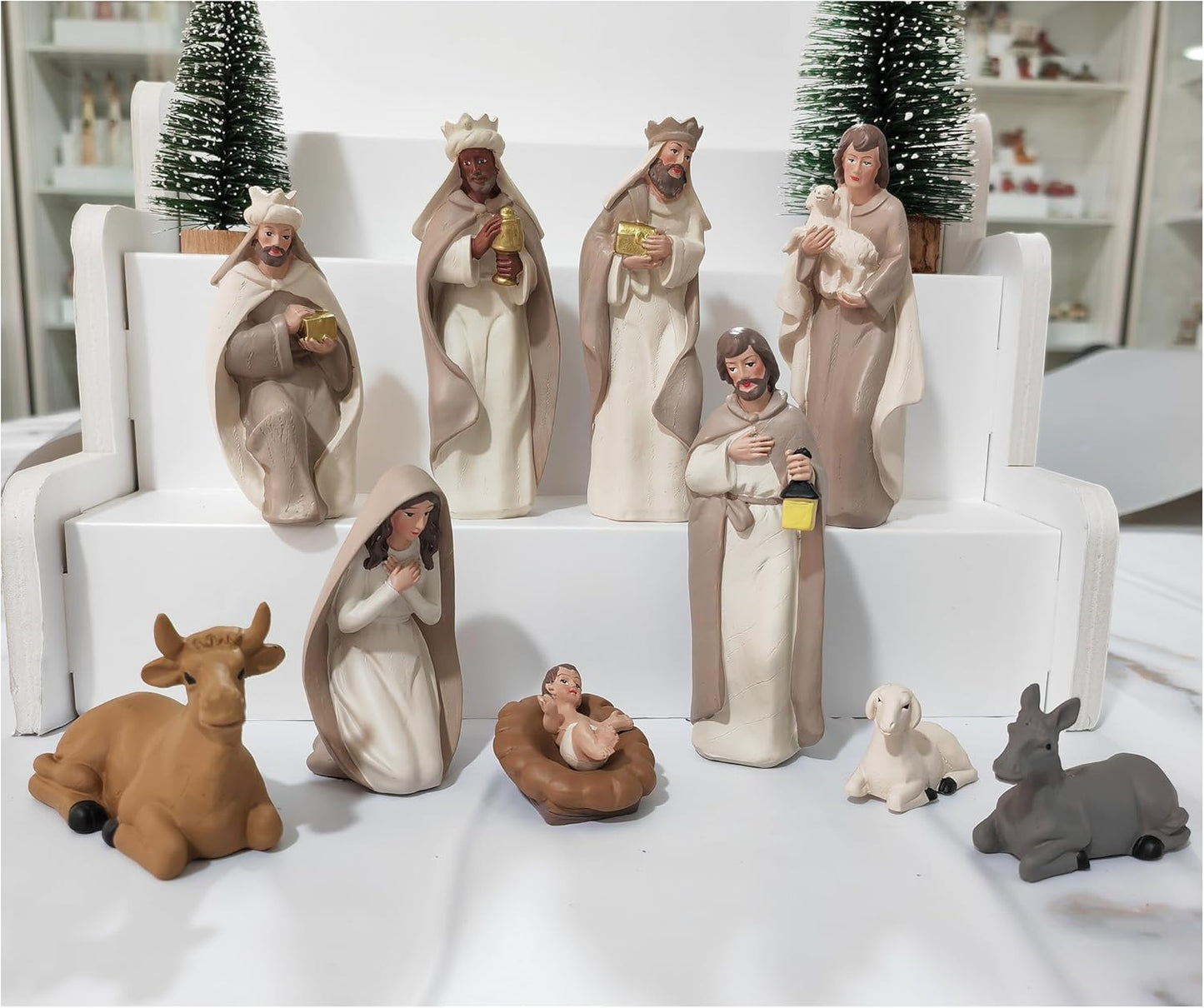 Miniature Holy Family Nativity Figurine - 2.56 Inch Tabletop Christmas Decoration