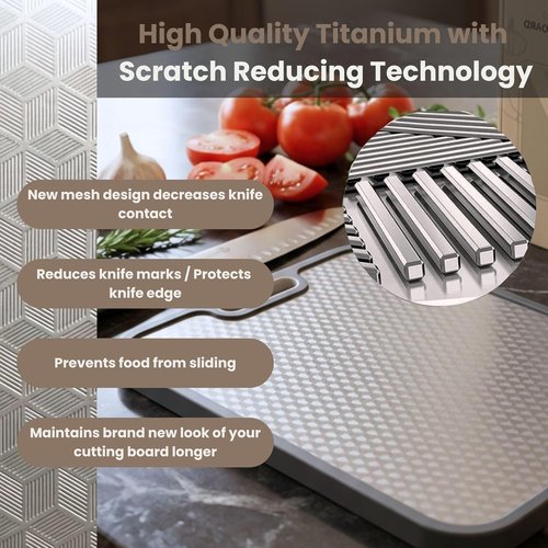**Smoky Supply USA Titanium Cutting Board - Double-Sided, Scratch-Resistant, Easy to Clean | Food Grade**