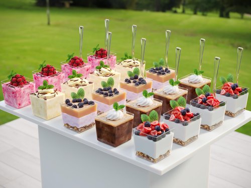 Exquisite Mini Dessert Cups With Spoons 400 Pcs - 3.6 Oz Square Plastic Dessert Cups Disposable With Tasting Spoons 200 Sets | Mini Parfait | Appetizers For Party