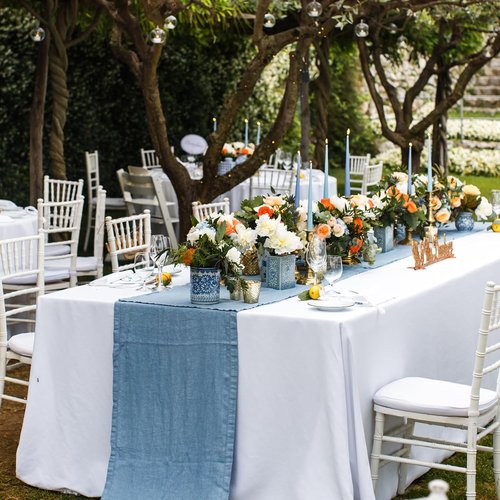 Fixwal Disposable White Plastic Tablecloth - Waterproof Rectangle 70 x 120 Inch | 8-Pack for Parties & Events
