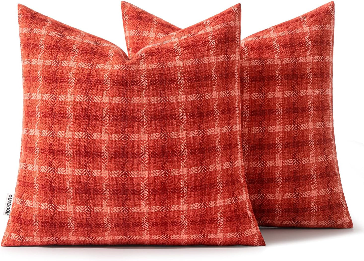 MIULEE Outdoor Pillow Covers - Waterproof 18x18 Red Decorative Cushions for Patio & Garden