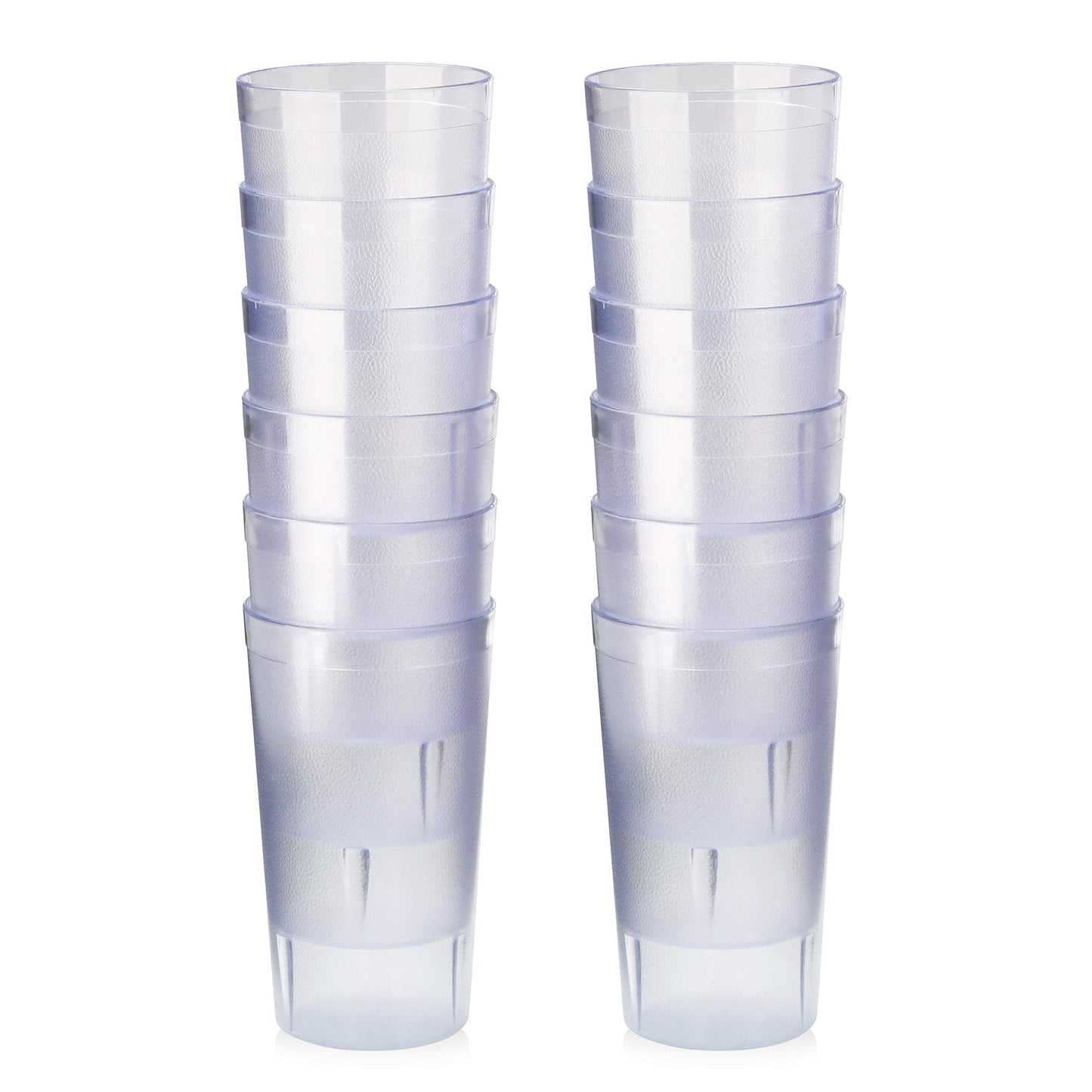 New Star Foodservice Restaurant-Grade Polycarbonate Beverage Tumblers, 12 oz, Clear, Set of 12