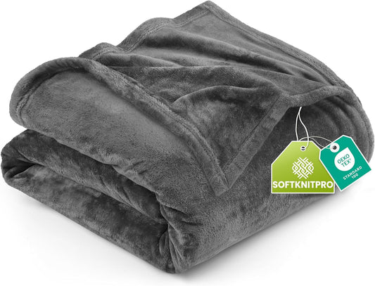 Utopia Bedding Fleece Blanket - Ultra Soft Grey Queen Size (90x90 Inches) | Lightweight & Cozy All-Season Home Decor Gift