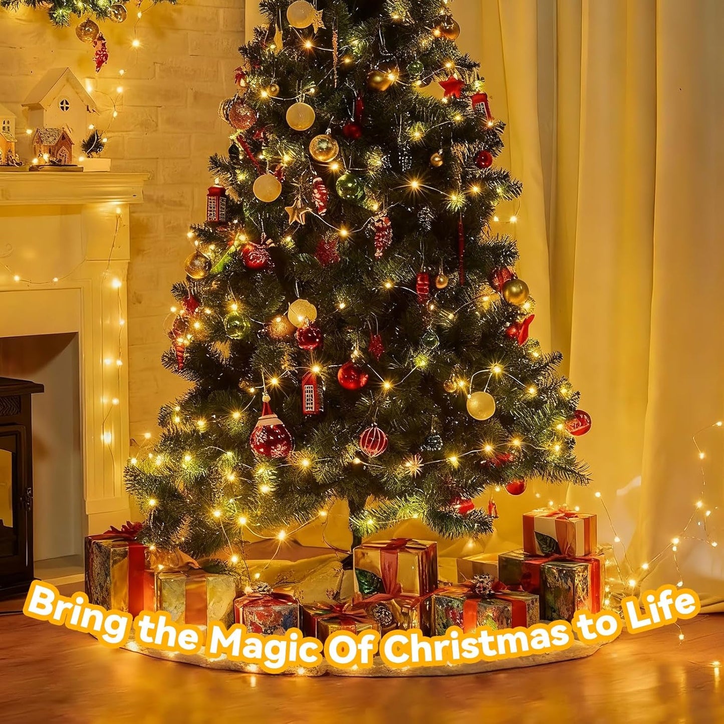 Twinkle Fairy Lights - 33ft 100 LED Waterproof String Lights with Remote & Timer | Warm White for Bedroom, Party & Christmas Decor