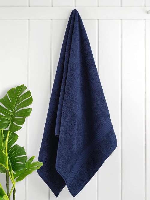 Cotton Paradise Extra Large 4-Piece Turkish Bath Towels Set - 100% Soft Plush Cotton | Navy Blue